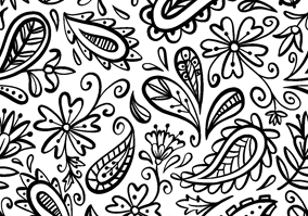 Textura para letreiro 3D: Floral em contorno