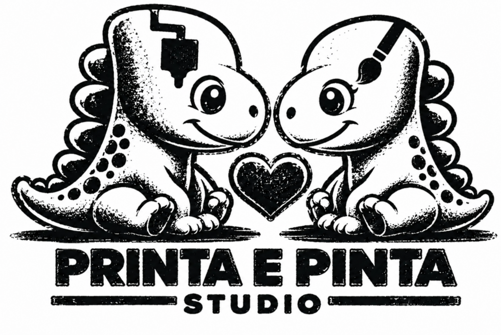 Versão monocromática do logotipo da Printa e Pinta.