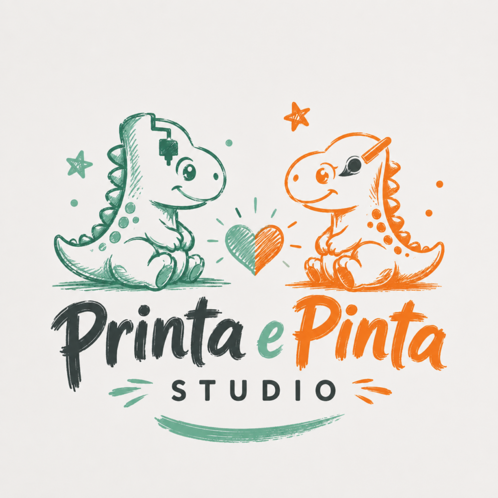 Versão ilustrada do logo Printa e Pinta.