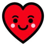Coração vermelho sorridente