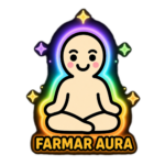 Clicker 3D Farmar Aura com personagem meditando e aura colorida