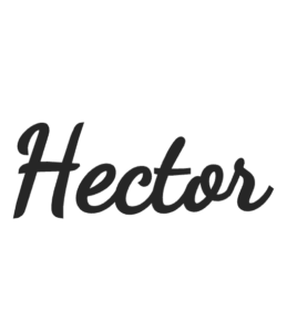 Letreiro com a letra H e o nome Hector