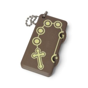 Terço de bolso Fé em Cada Conta com desenho de terço e crucifixo